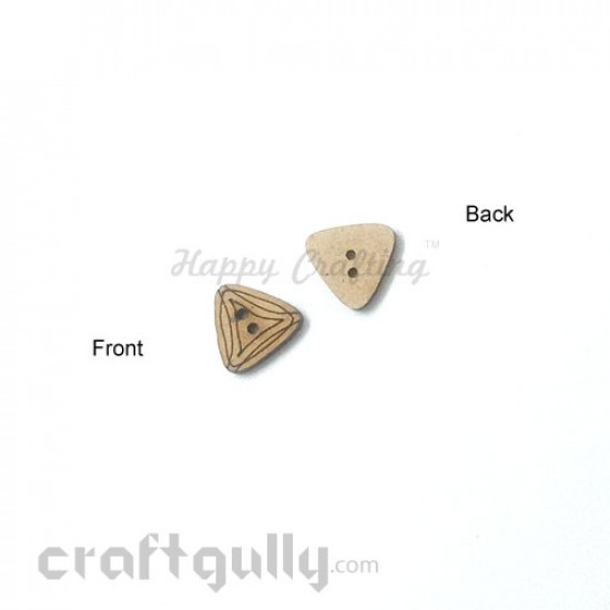 MDF Buttons #11 - 14mm Triangle - 6 Buttons