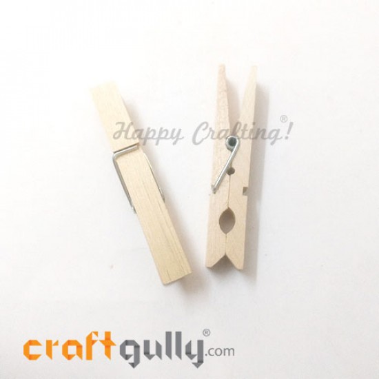 Wooden Clips 72mm - Natural - 2 Clips