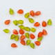 Flatbacks 10mm - Drop Faceted - Green & Orange - Pack of 30