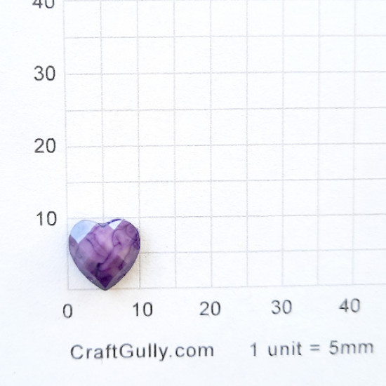 Flatbacks 10mm - Heart Faceted - Ass. - Pack of 30