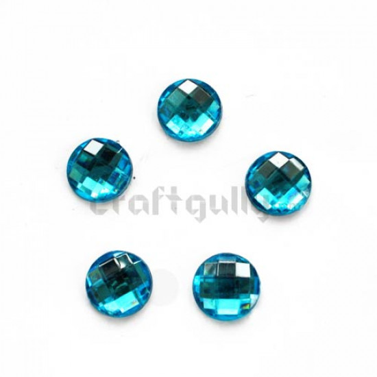 Rhinestone - Round - Blue (Pack of 5)