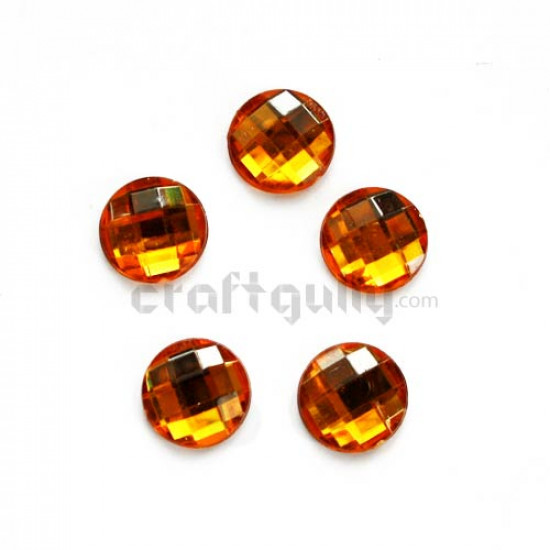 Rhinestone - Round - Golden Yellow (Pack of 5)