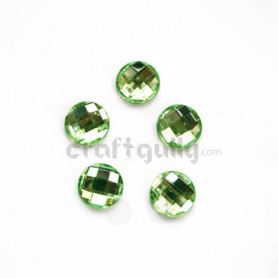 Rhinestone - Round - Green (Pack of 5)