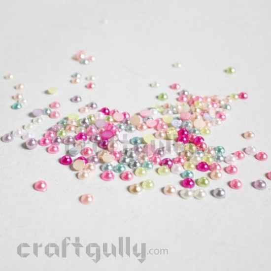 Flatback Pearls 4mm - Round - Assorted - 5gms