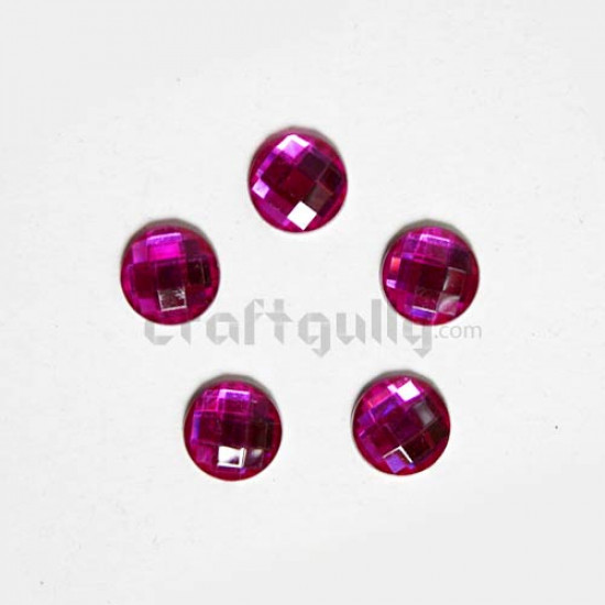 Rhinestone - Round - Pink (Pack of 5)