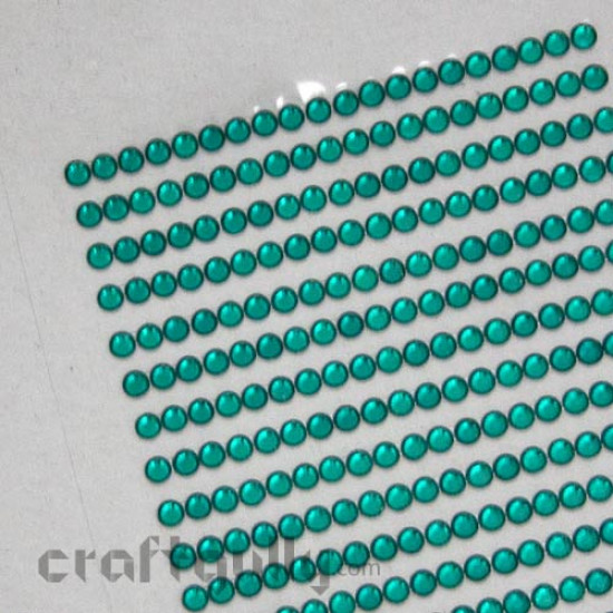 Rhinestone Stick-ons 6mm - Emerald Green