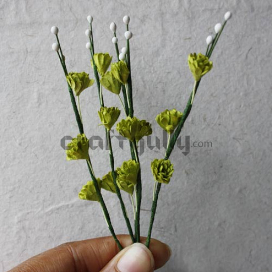 Paper Flowers - Deco Sprig - Green
