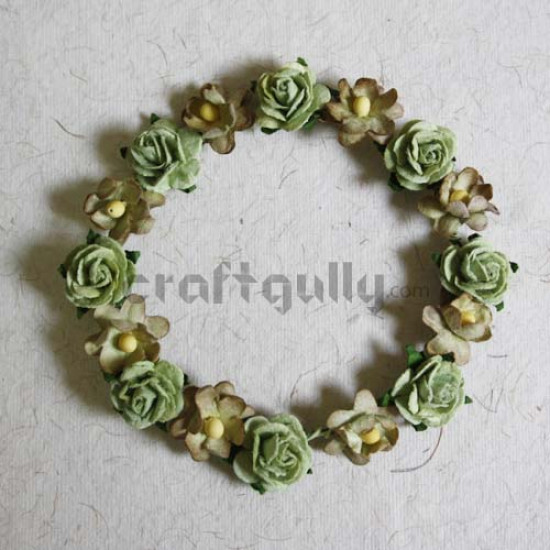 Paper Wreath - Mini Round - Green