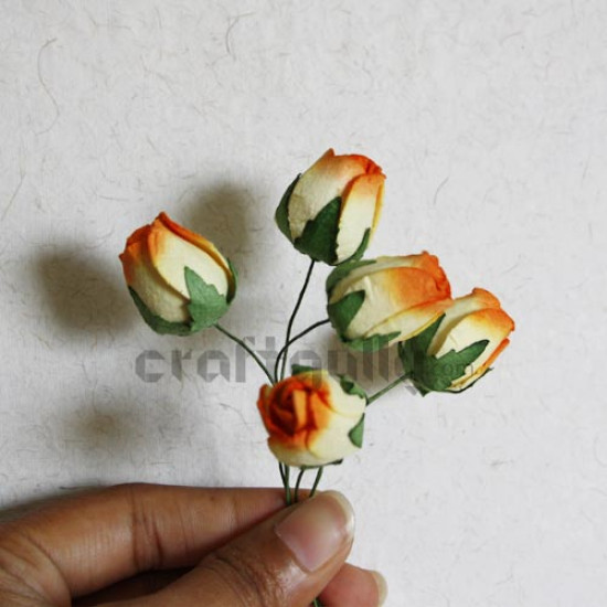 Paper Rose Buds - Orange Shaded