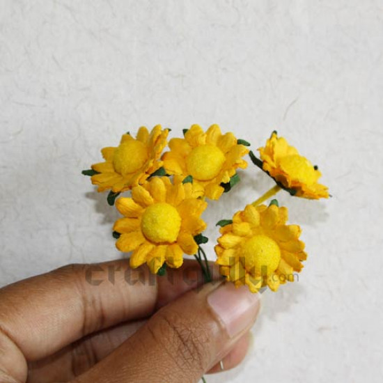 Paper Sunflowers Small - Bunch of 10 - Yellow