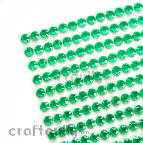 Rhinestone Stick-ons 4mm - Bottle Green