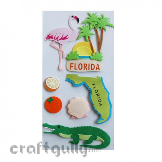 Paper 3D Stickers - Travel - Florida