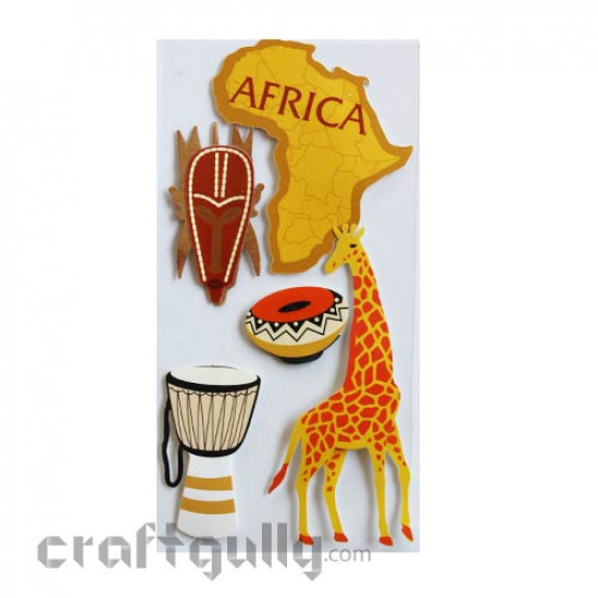 Paper 3D Stickers - Travel - Africa