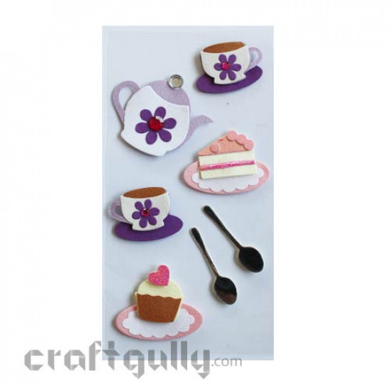 Paper 3D Stickers - Tea Party