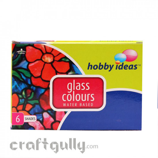 Fevicryl Hobby Ideas Water Based Glass Colours (Set of 6)