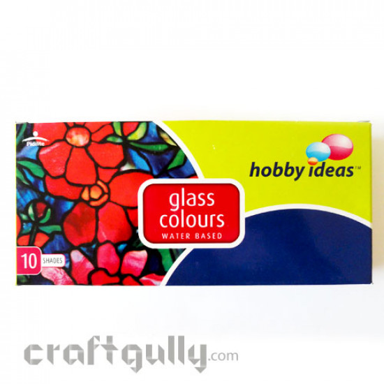 Fevicryl Hobby Ideas Water Based Glass Colours (Set of 10)