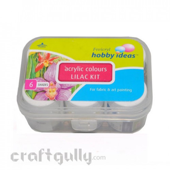 Fevicryl Hobby Ideas Acrylic Colors (Lilac Kit)