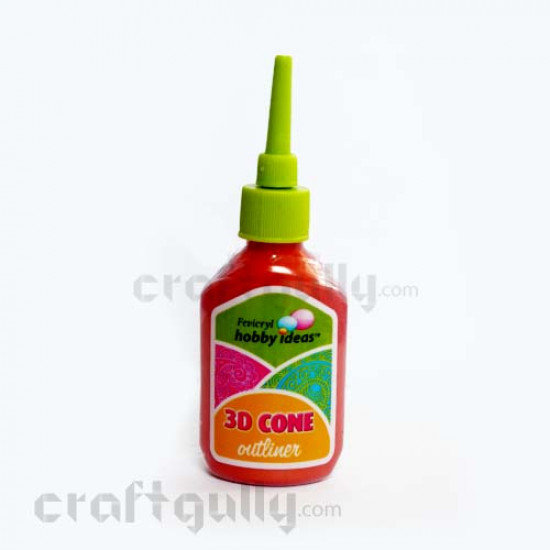 Fevicryl 3D Cone Outliner - Pearl Cherry Red