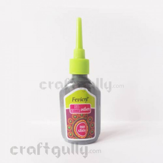 Fevicryl 3D Cone Outliner - Pearl Black
