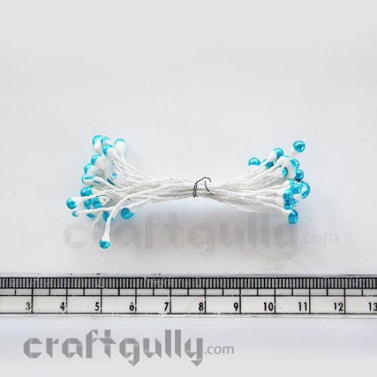 Pollen - White with Pearl Cerulean Blue Tips