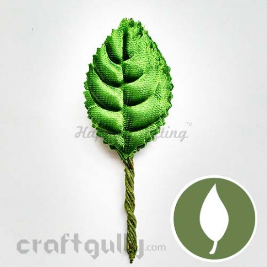 Leaves With Stem - Satin - Leaf Green #5