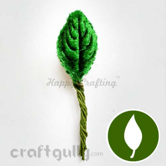 Leaves With Stem - Velvet - Forest Green #2
