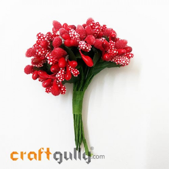 Pollen - Stamen Cluster - Red - Pack of 10