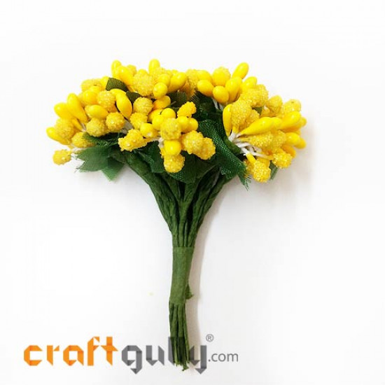 Pollen - Stamen Cluster - Lemon Yellow - Pack of 10