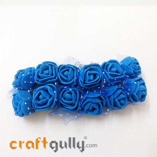 Artificial Flowers Foam 20mm - Rose - Dark Blue - Pack of 12 Artificial Flowers Foam 20mm - Rose - Dark Blue - Pack of 12