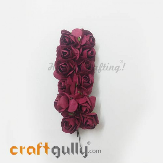 Paper Flowers 18mm - Rose - Mauve - 12 Roses
