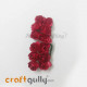 Paper Flowers 18mm - Rose - Dark Red - 12 Roses