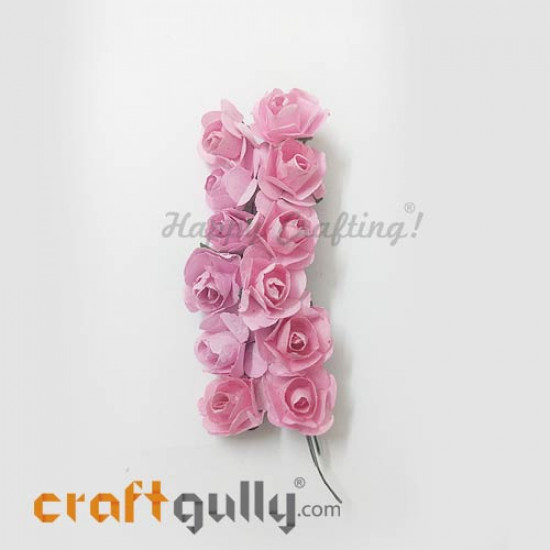 Paper Flowers 18mm - Rose - Baby Pink - 12 Roses