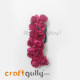 Paper Flowers 18mm - Rose - Dark Pink - 12 Roses