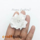 Fabric Flowers 40mm - White With Glitter - Pack of 4 Fabric Flowers 40mm - White With Glitter - Pack of 4
