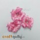 Fabric Flowers 40mm - Baby Pink With Glitter - Pack of 4
