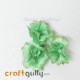 Fabric Flowers 40mm - Pistachio With Glitter - Pack of 4