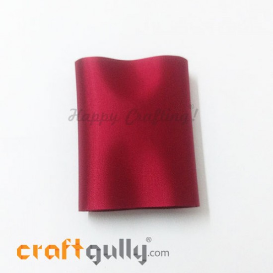 Satin Ribbons For Flower Making 75mm - Burgundy - 36 inches