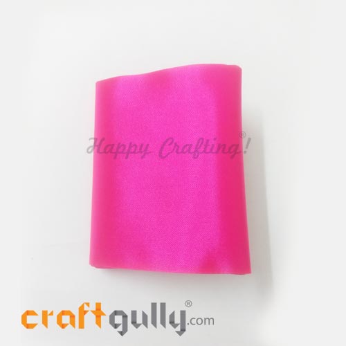 Satin Ribbons For Flower Making 76mm - Neon Pink - 36 inches