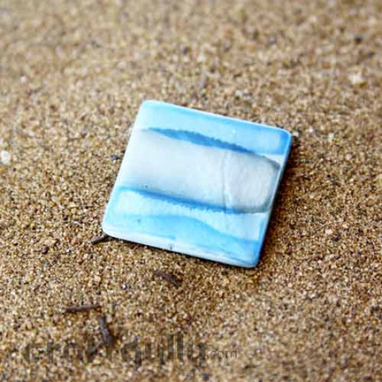Shell Beads 20mm - Square - Blues