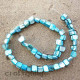 Shell Beads - Natural - Blues - 45 beads