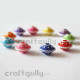 Acrylic Beads 14mm - Drum - Pattern #3 - Pack of 10