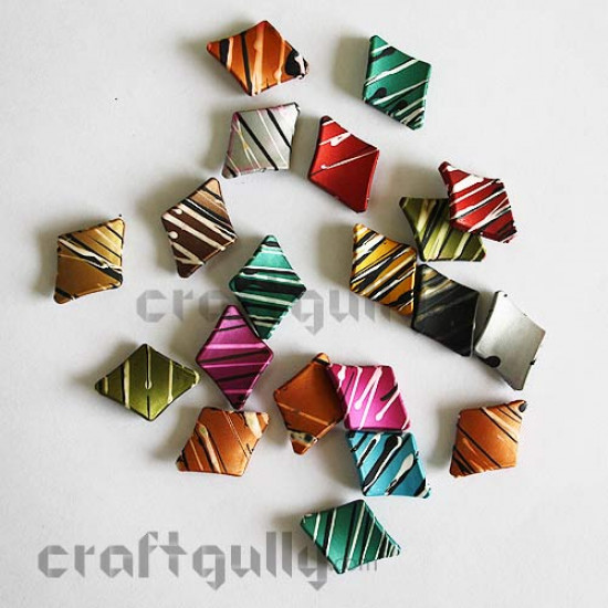 Acrylic Beads 24mm - Coated - Diamond - Pack of 20