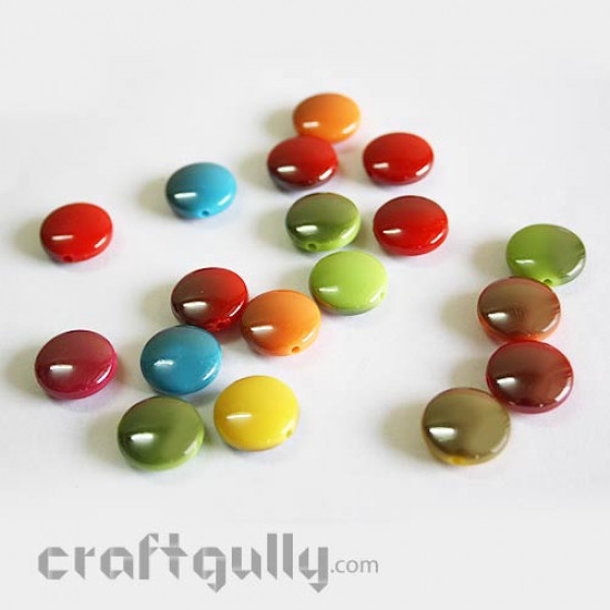 Acrylic Beads 15mm - Disc - Pack of 20