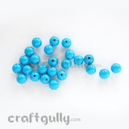 Acrylic Beads 9mm - Blue (Pack of 40)
