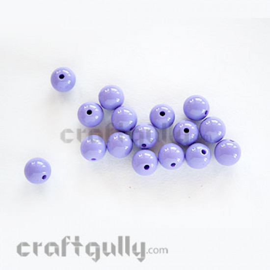 Acrylic Beads 9mm - Purple (Pack of 40)