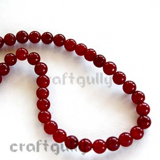 Beads 6mm - Agate - Red (60 beads)
