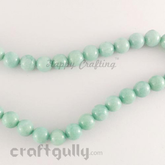 Beads 8mm - Synthetic Amazonite / Amazon Stone - Green - Pack of 10