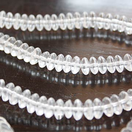 Glass Beads 8mm - Disc - Translucent White (80 Beads)