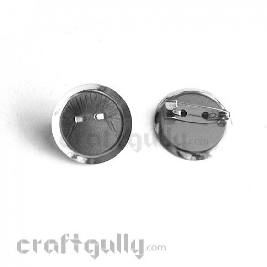Findings - Brooch Back With Pin - 24mm - Pack of 3