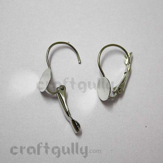 Earring - Clasp - Silver Finish - Pack of 4